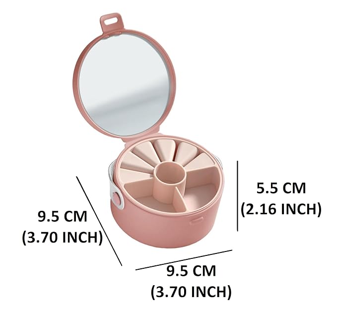 Round Double-Layer Mini Jewelry Organizer Box