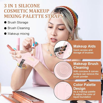 Silicone Hand Strap Makeup Mixing Palette