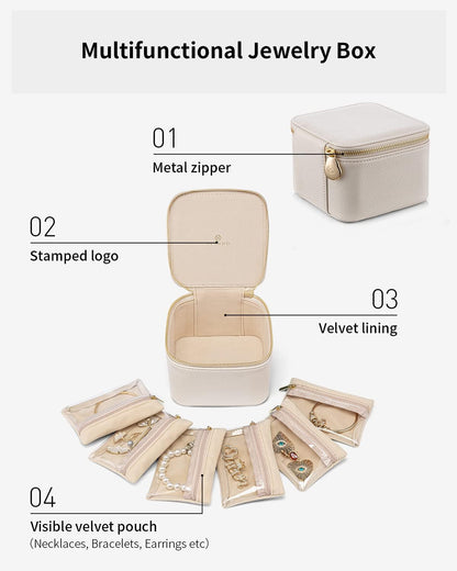 Travel Jewelry Case with 6 Pouches