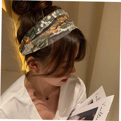 Embroidered Floral Headband