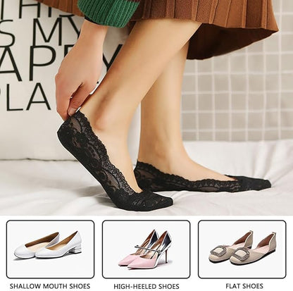 Anti-Slip Invisible Lace Ankle Liner Socks