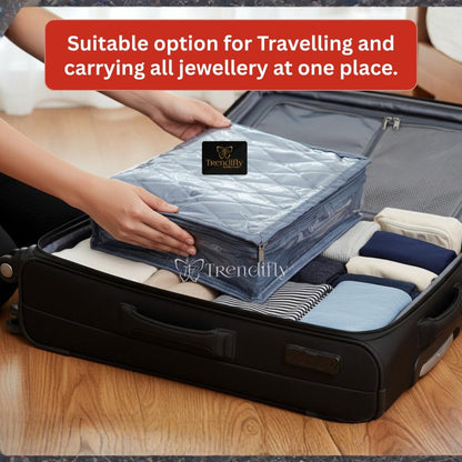 Multipurpose Travel Jewelry Organizer (Transparent Pouches & Bangle Rod)