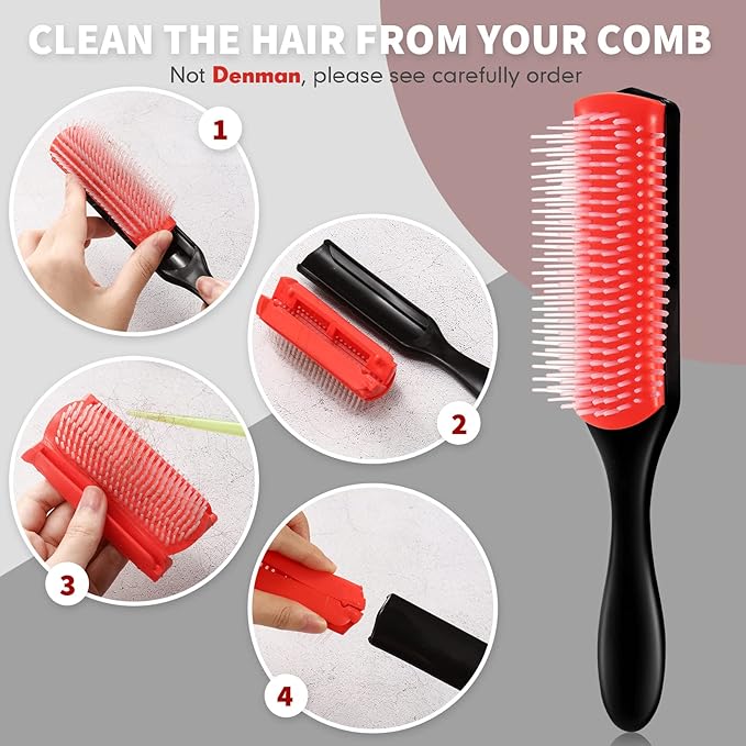9 Row Detangling Hair Curls Styling Brush