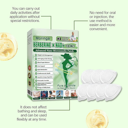 Moringa & Berberine 10-IN-1 Nano Microneedle Slim Patch