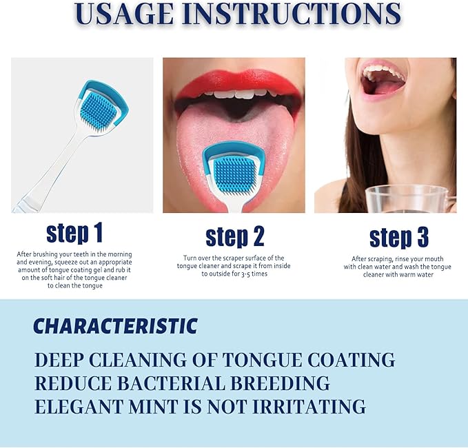 Tongue Cleaning Gel with Scraper Brush