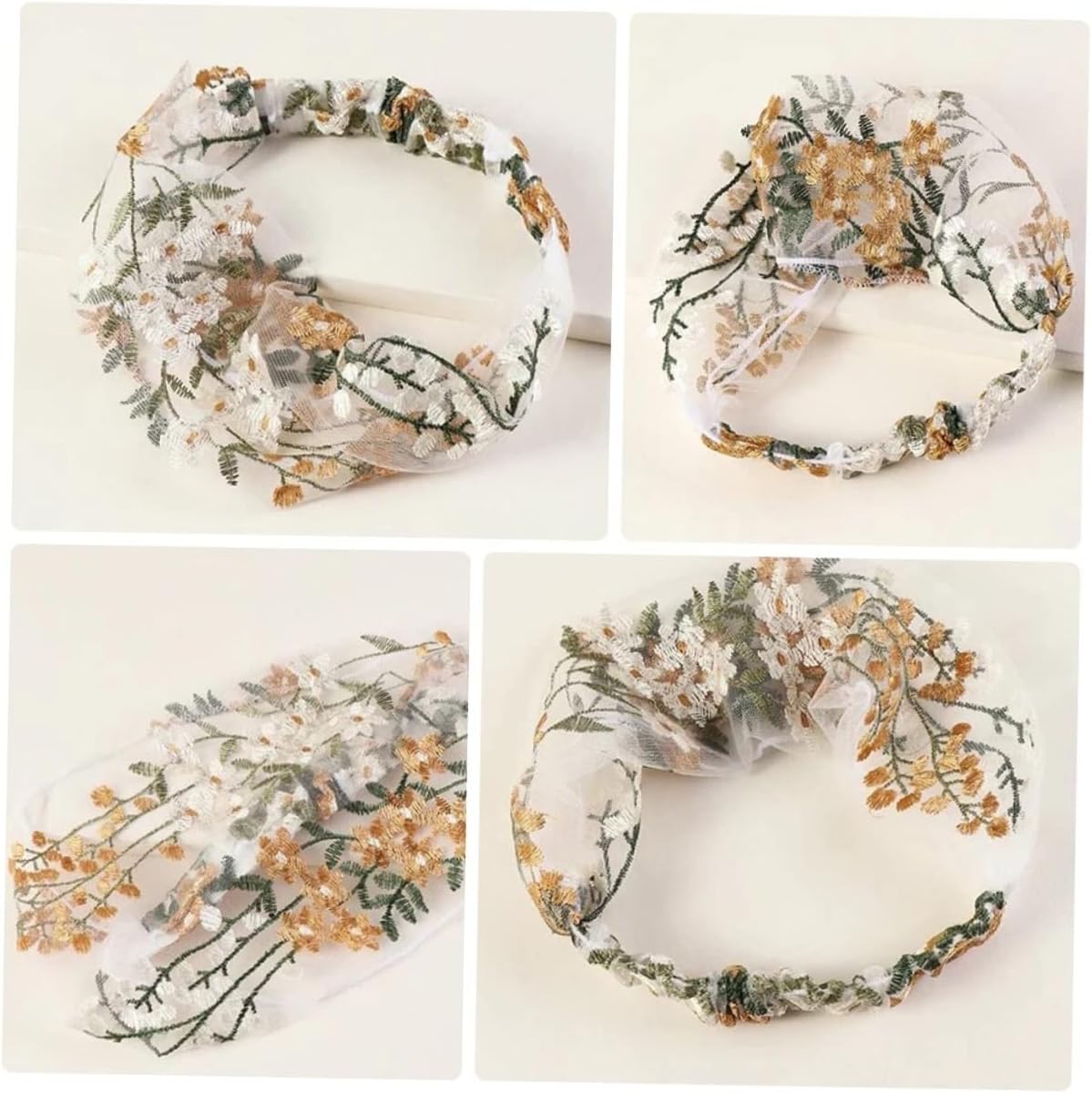 Embroidered Floral Headband
