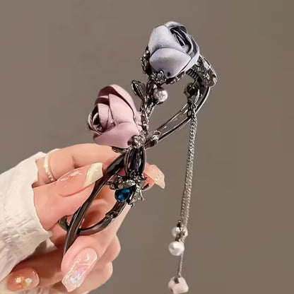 Elegant Rose Alloy Twist Hair Clip