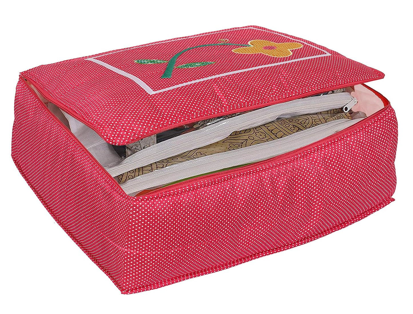 12 Flap Foldable Saree Cover for Clothes Storage Bag