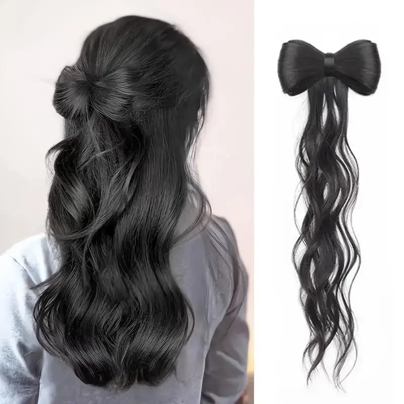 Wavy Sweet Bow Clip-In Ponytail Hair Extension