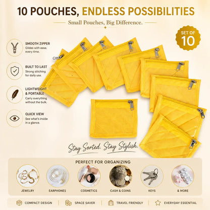 Premium Travel Velvet Jewelry Organizer (10 Pouches)