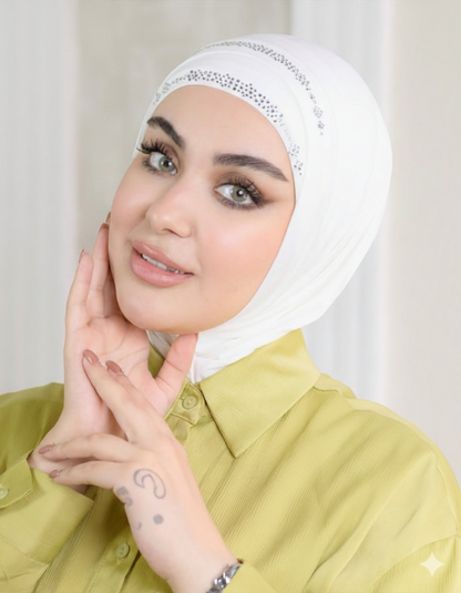 Rhinestone Stylish Hijab with Undercap