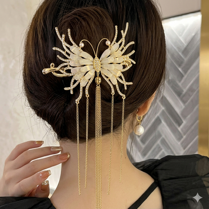 Twist Butterfly Shimmering Tassels Hair Clip