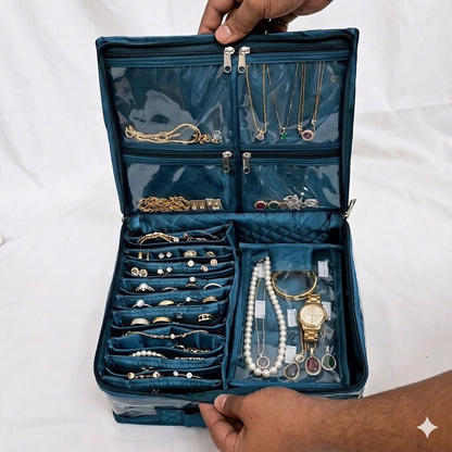 Transparent Multi-Compartment Jewelry Storage Box