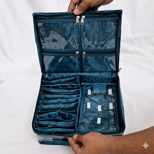 Transparent Multi-Compartment Jewelry Storage Box