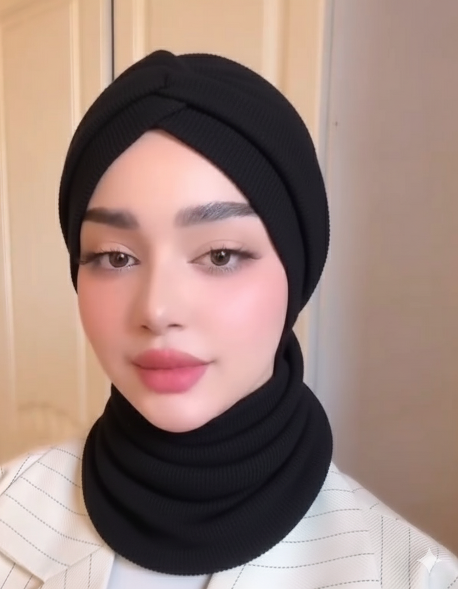 Luxe Cozy Ribbed Turban-Style Warm Hijab