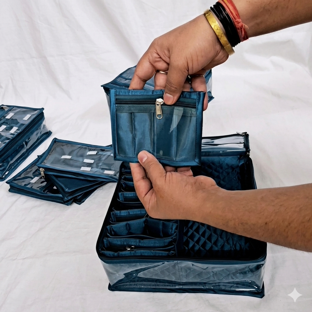 Transparent Multi-Compartment Jewelry Storage Box