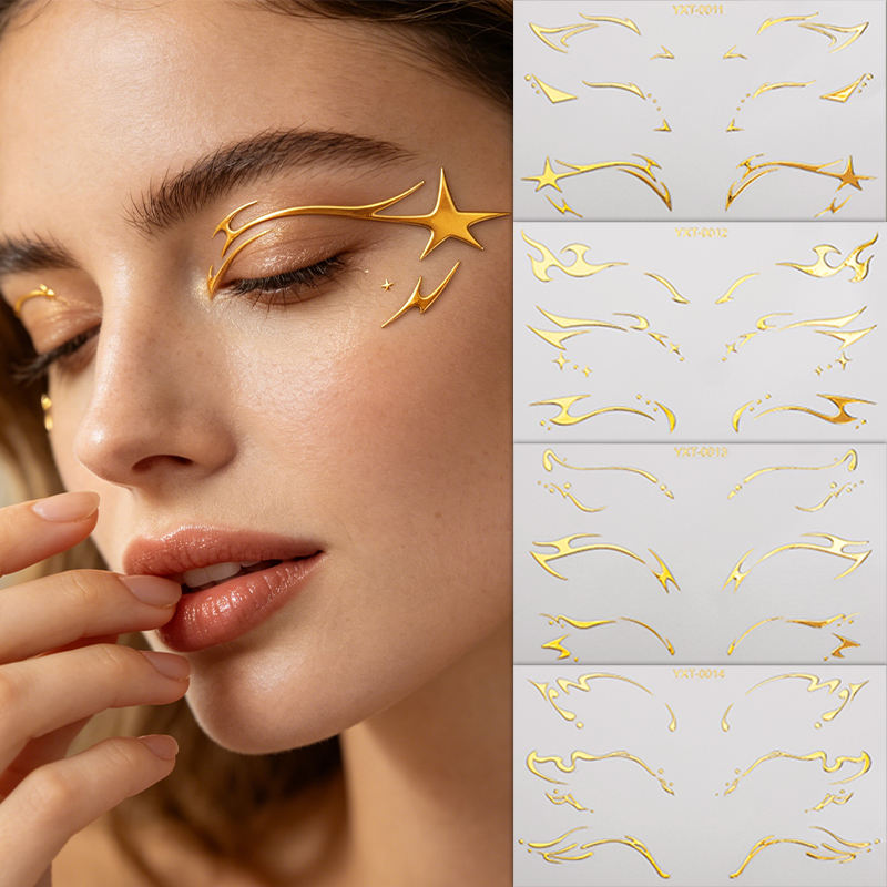 Gold Butterfly Eye Stickers