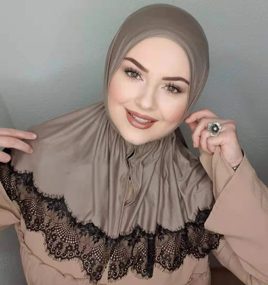 Luxe Lace Woman Abayas Hijab