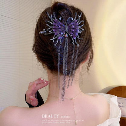 Twist Butterfly Shimmering Tassels Hair Clip