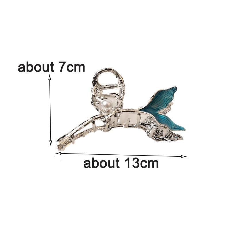 Blue Fishtail Hair Claw Clip