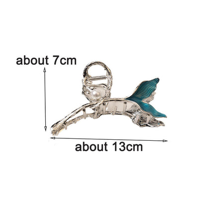 Blue Fishtail Hair Claw Clip