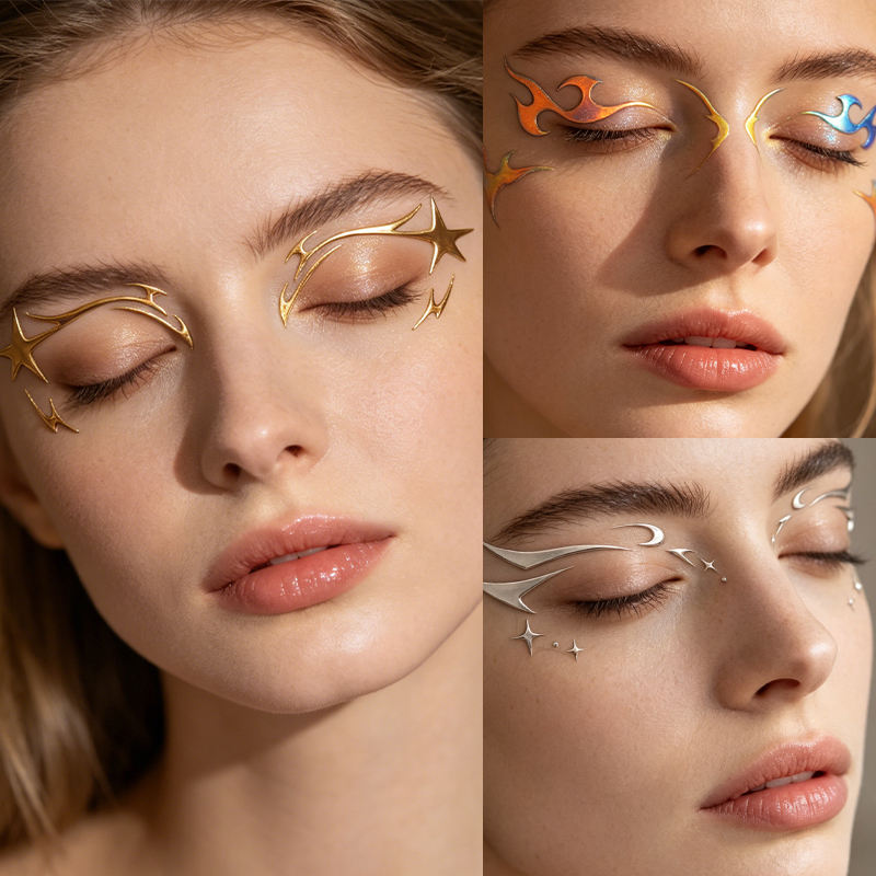 Gold Butterfly Eye Stickers