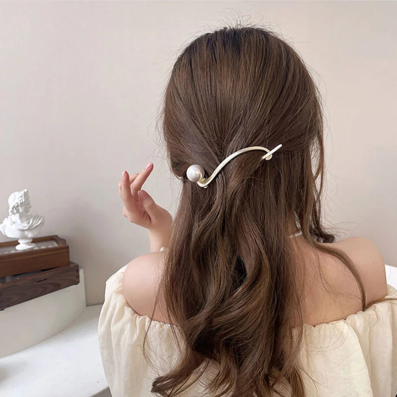 Pearl Barrettes Hairstyle Twist Hair Clips