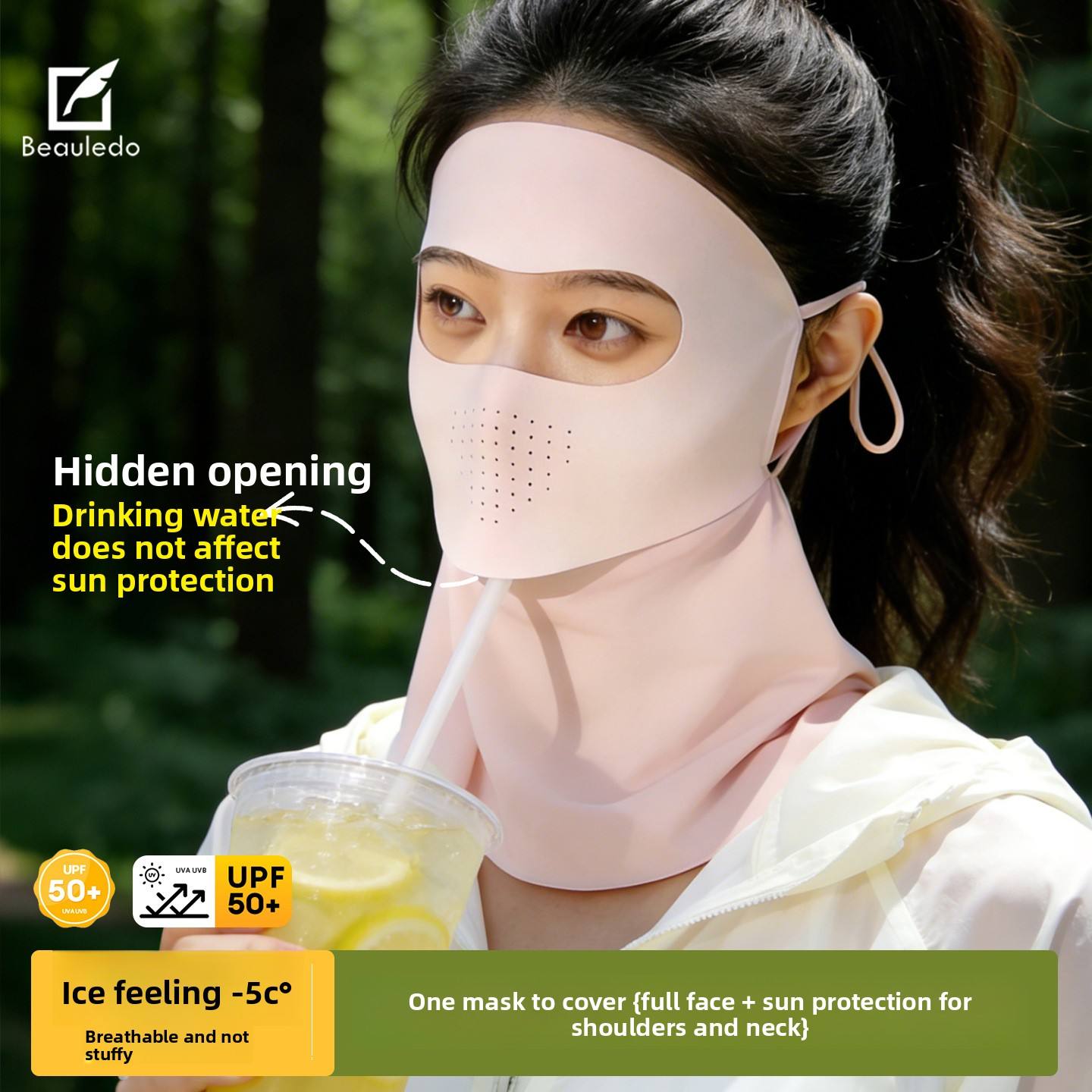 Sunscreen Mask Full Face Shading UV Protection