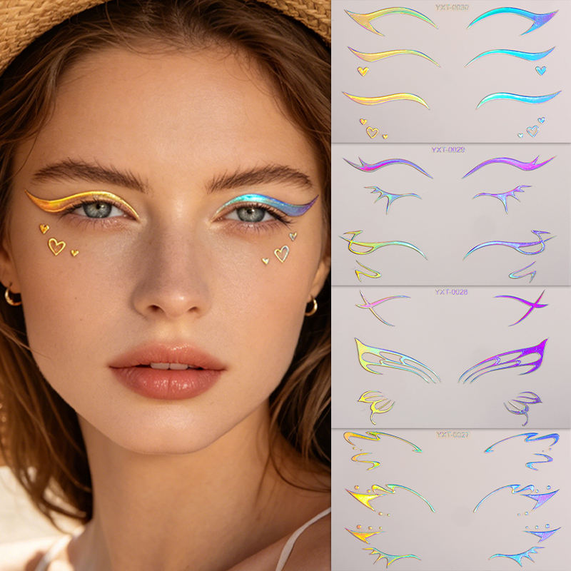 Gold Butterfly Eye Stickers