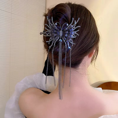 Twist Butterfly Shimmering Tassels Hair Clip