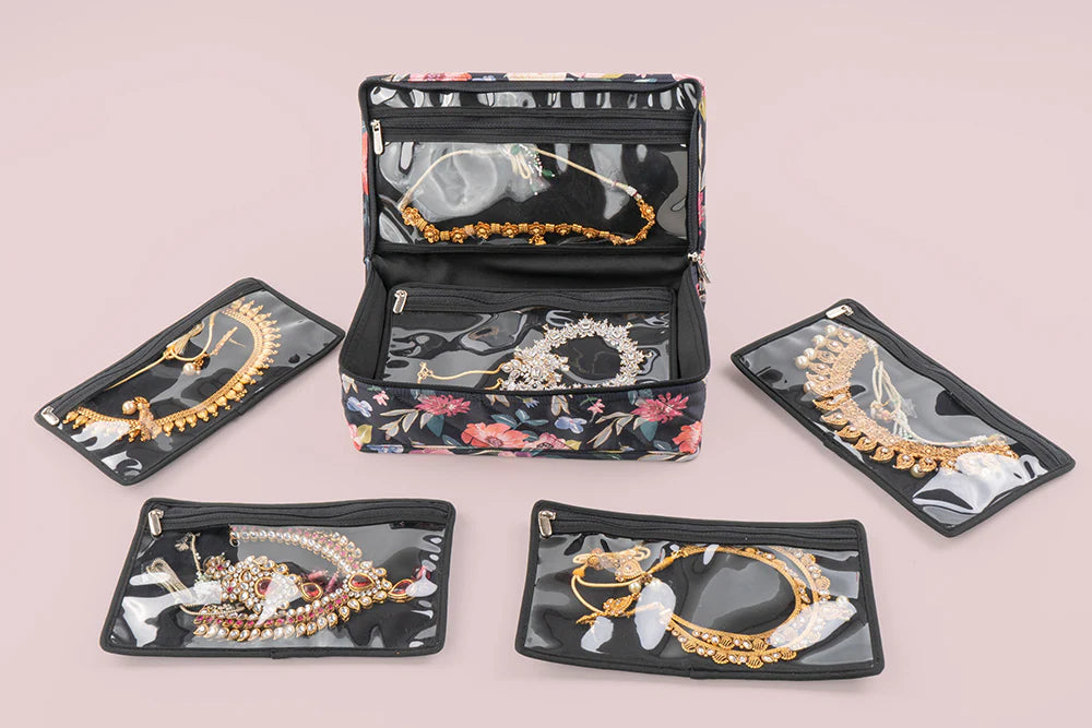 Stylish Multi-Pouch Jewellery Organizer (5P)