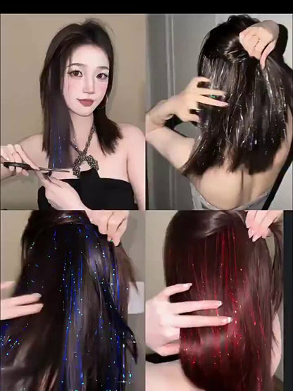 Shiny Sparkle Glitter Hair Tinsel Clip-In Extensions (Pack of 2)