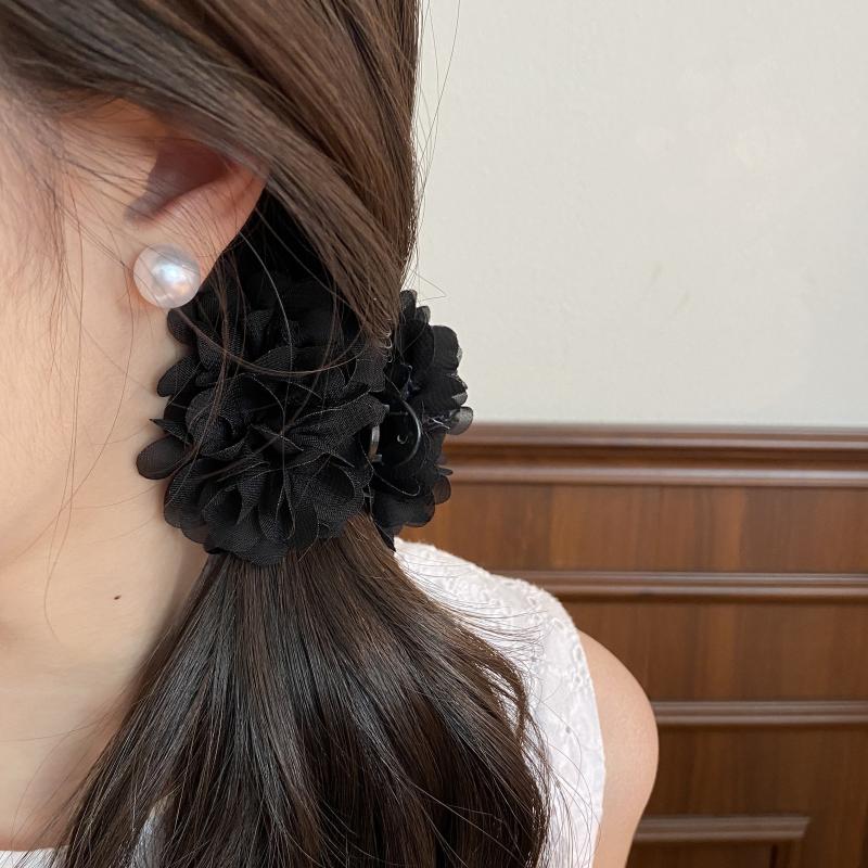 Fashion Fabric Rose Ponytail Hair Claw Clip