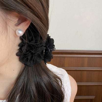 Fashion Fabric Rose Ponytail Hair Claw Clip