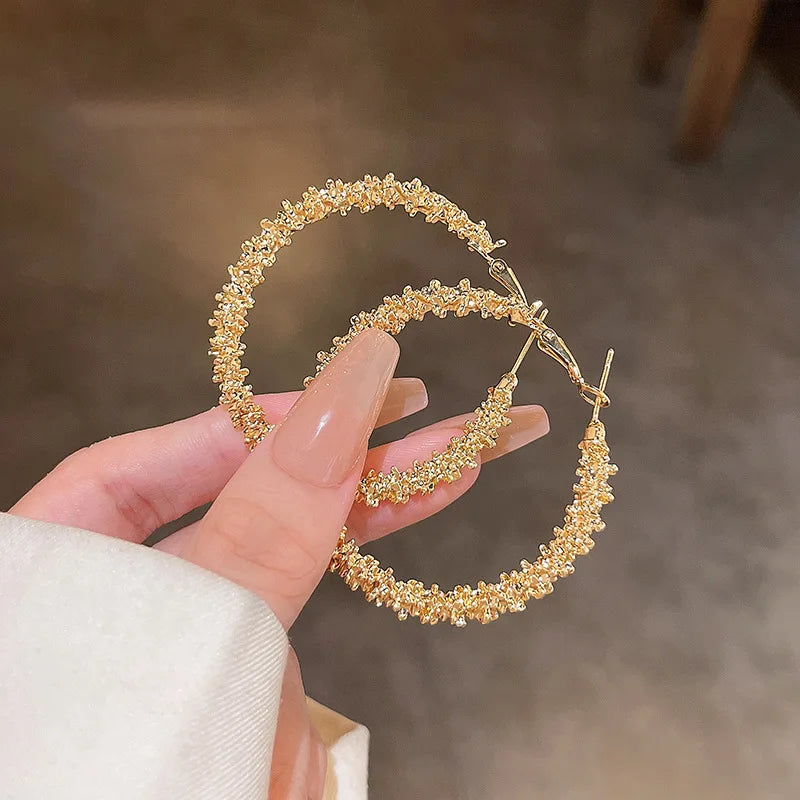 Glitter Sparkle Round Hoop Earrings