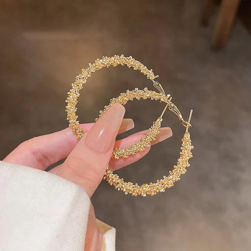 Glitter Sparkle Round Hoop Earrings