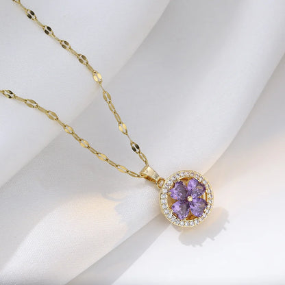 Luxe Crystal Rotating Pendant Necklace