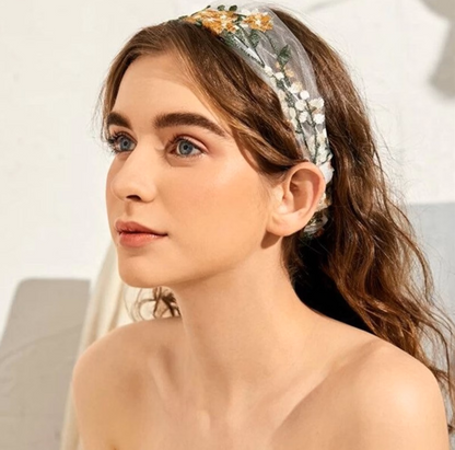 Embroidered Floral Headband
