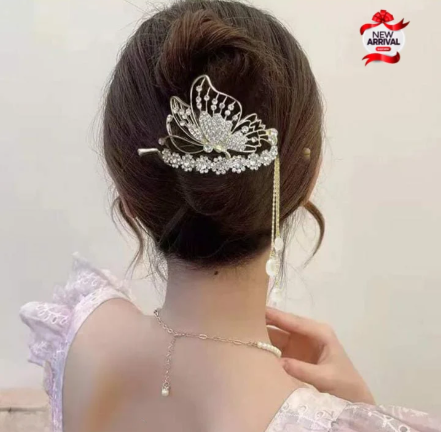 Butterfly Twist Peacock Hair Clip