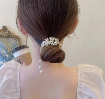 Pearl Tassel Butterfly Flowers Hair Clips