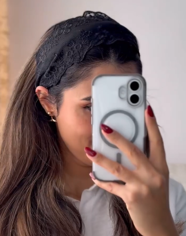 Wide Edge Lace Floral Elastic Headband