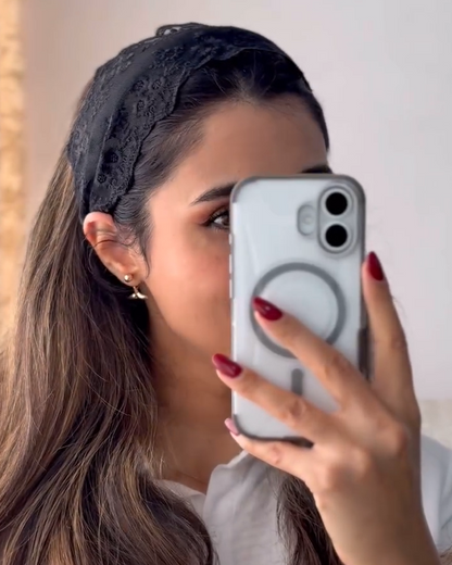 Wide Edge Lace Floral Elastic Headband