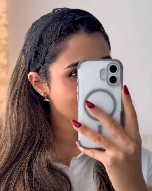 Wide Edge Lace Floral Elastic Headband