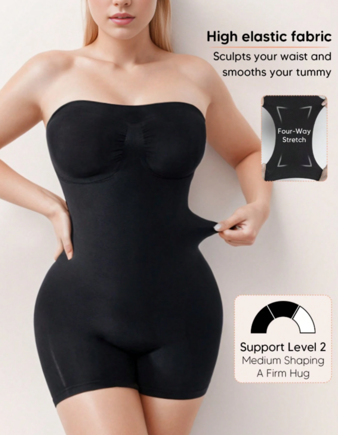Women's Strapless Shapewear Bodysuit for Tummy Control