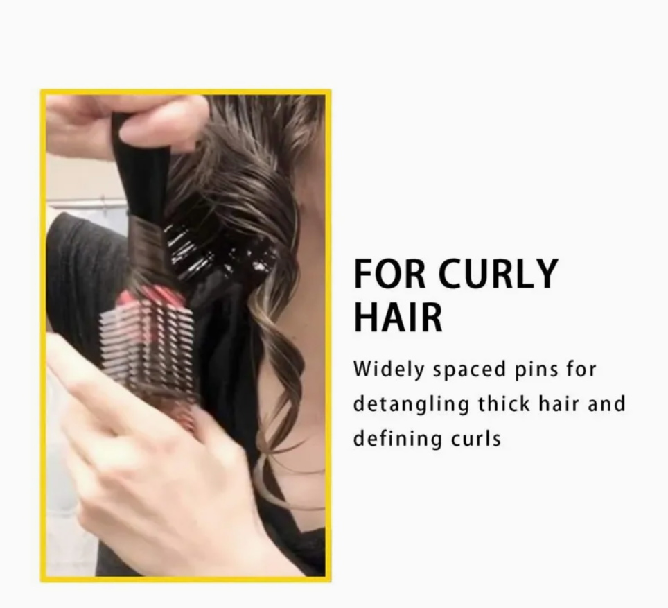 9 Row Detangling Hair Curls Styling Brush
