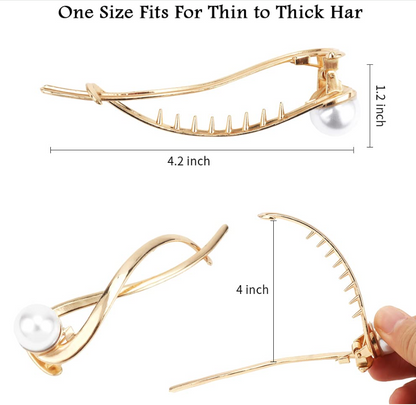 Pearl Barrettes Hairstyle Twist Hair Clips