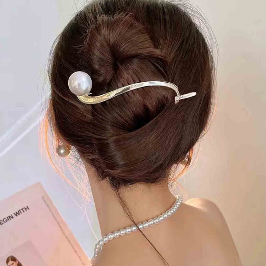 Pearl Barrettes Hairstyle Twist Hair Clips