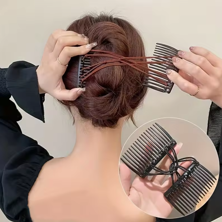 Stretchy Magic Double Comb Hair Forks Clips