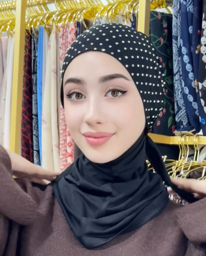 Tie-Back Headscarf With Sparkling Rhinestones