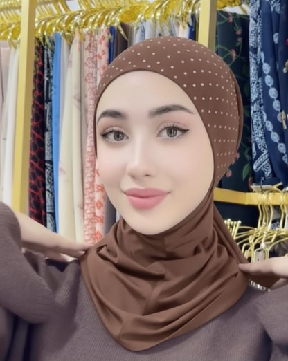 Tie-Back Headscarf With Sparkling Rhinestones
